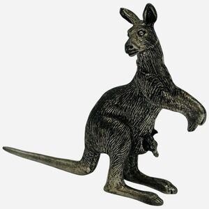 Kangaroo Joey Metal Figurine Statue Australian Outback Decor Collectible